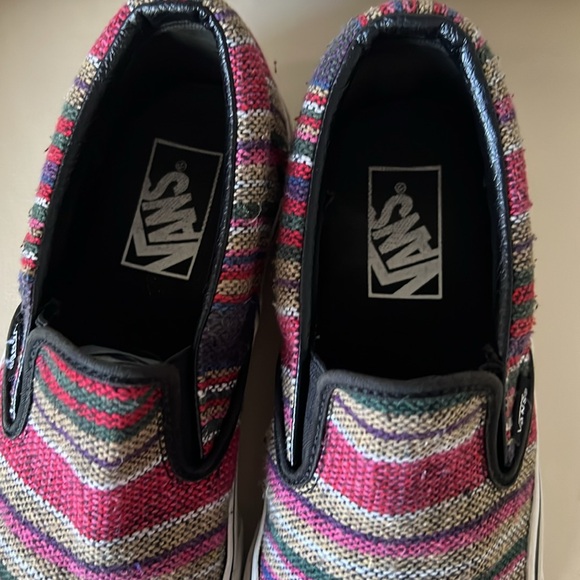 Vans Striped Signature Athletic Flats. Sz 7.5 - Picture 2 of 6